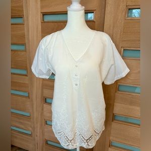 Natura Preserve White All Cotton Top - Size M